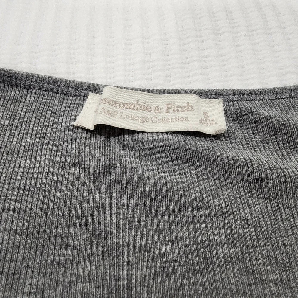 Abercrombie & Fitch Lounge Gray Ribbed Jersey Knit Long Sleeve Maxi Dress Small